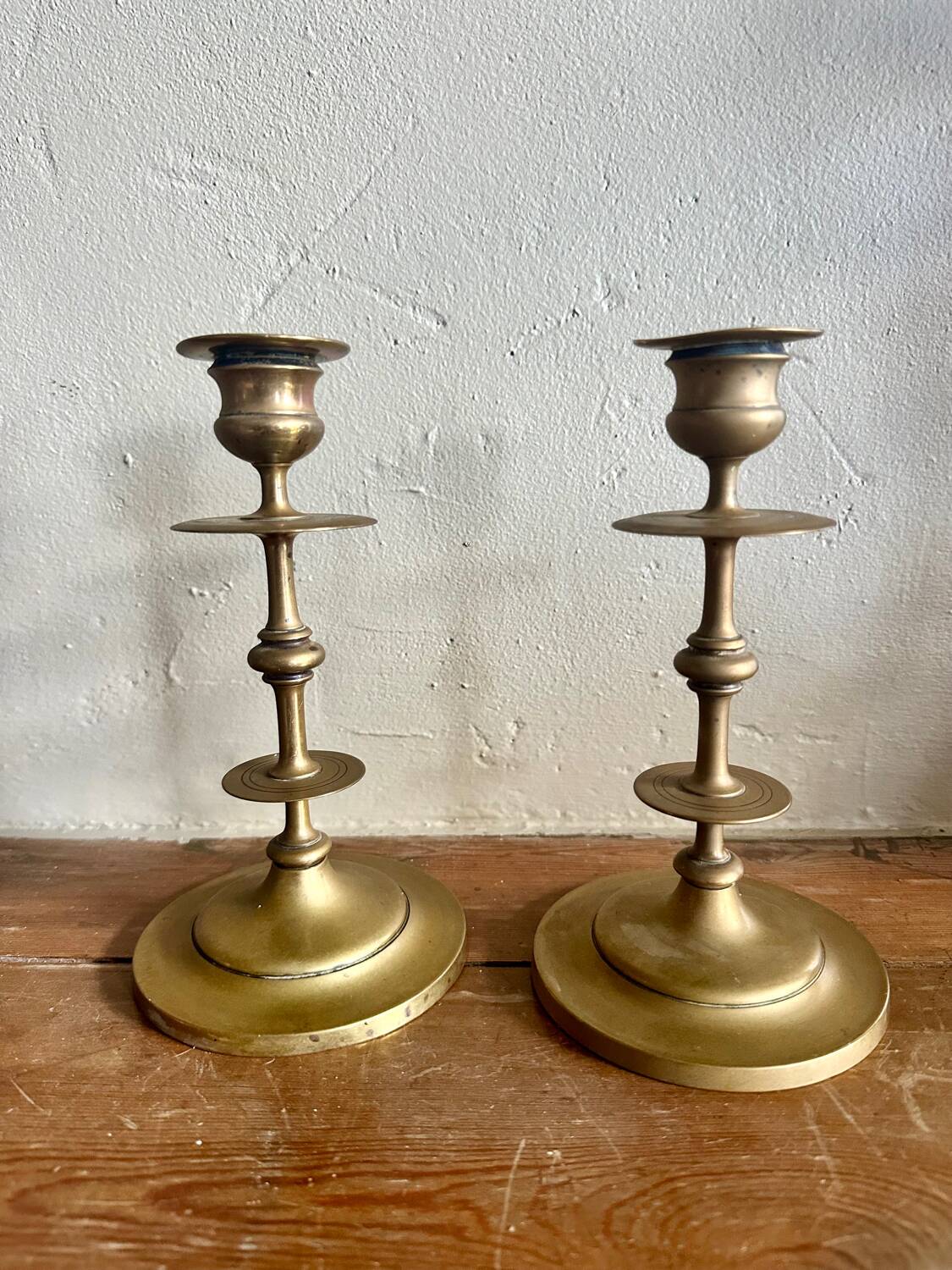 Pair of brass candlesticks