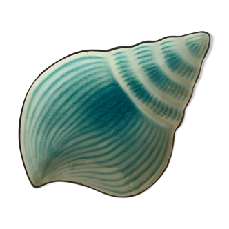 Glove shell vintage faience and turquoise glass