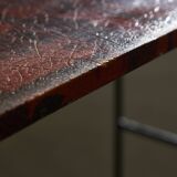 Italian Side Table with Unique Leather Top, 1970s