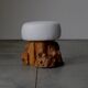 Mushroom shaped stools from burlwood - France 1950s