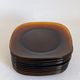 Set of 10 square Vereco plates in amber glass
