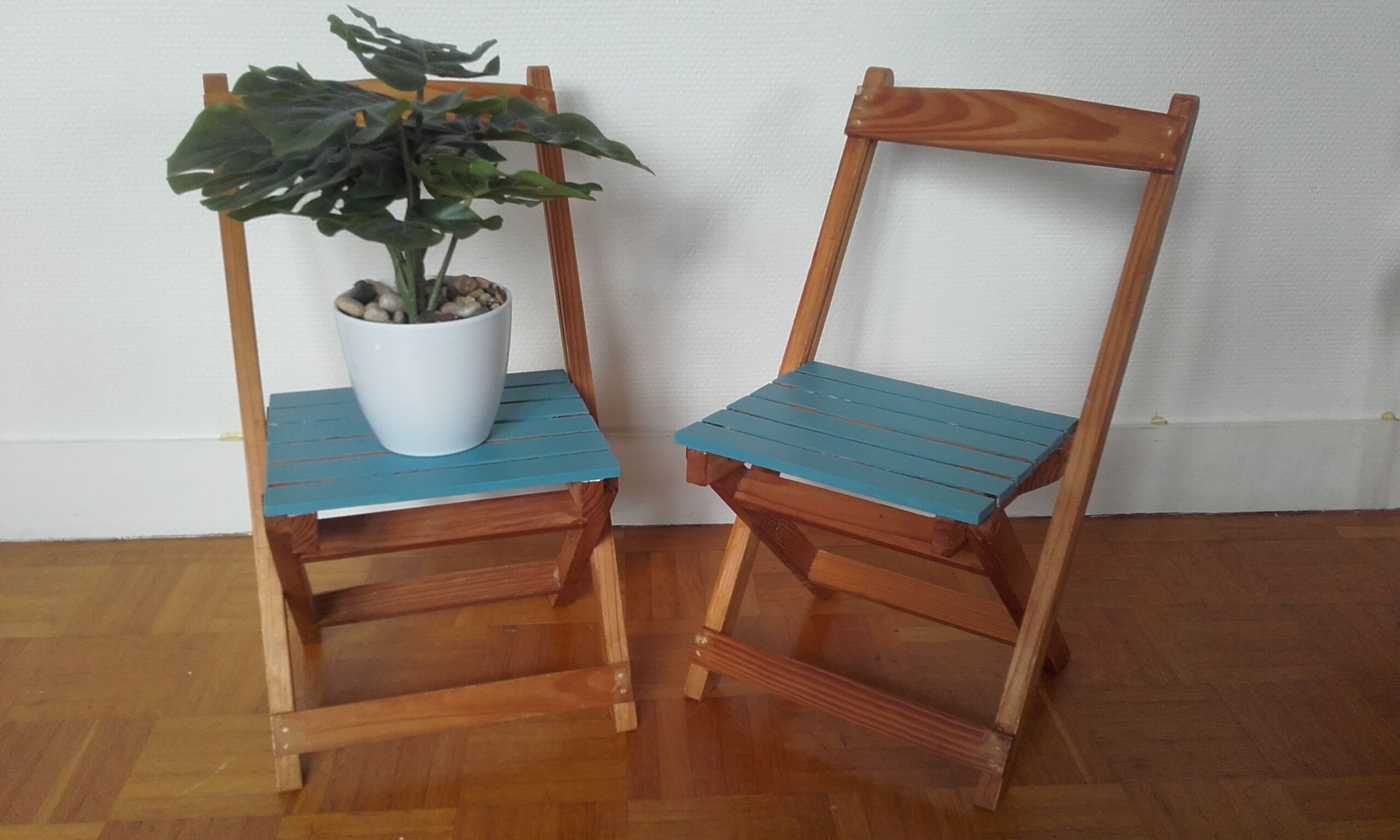 Two folding chairs