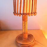 Rattan lamp by Louis Sognot 1950s