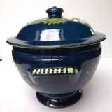 Soupière poterie Alsacienne ancienne bleu nuit
