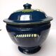 Ancient Alsatian pottery soup midnight blue