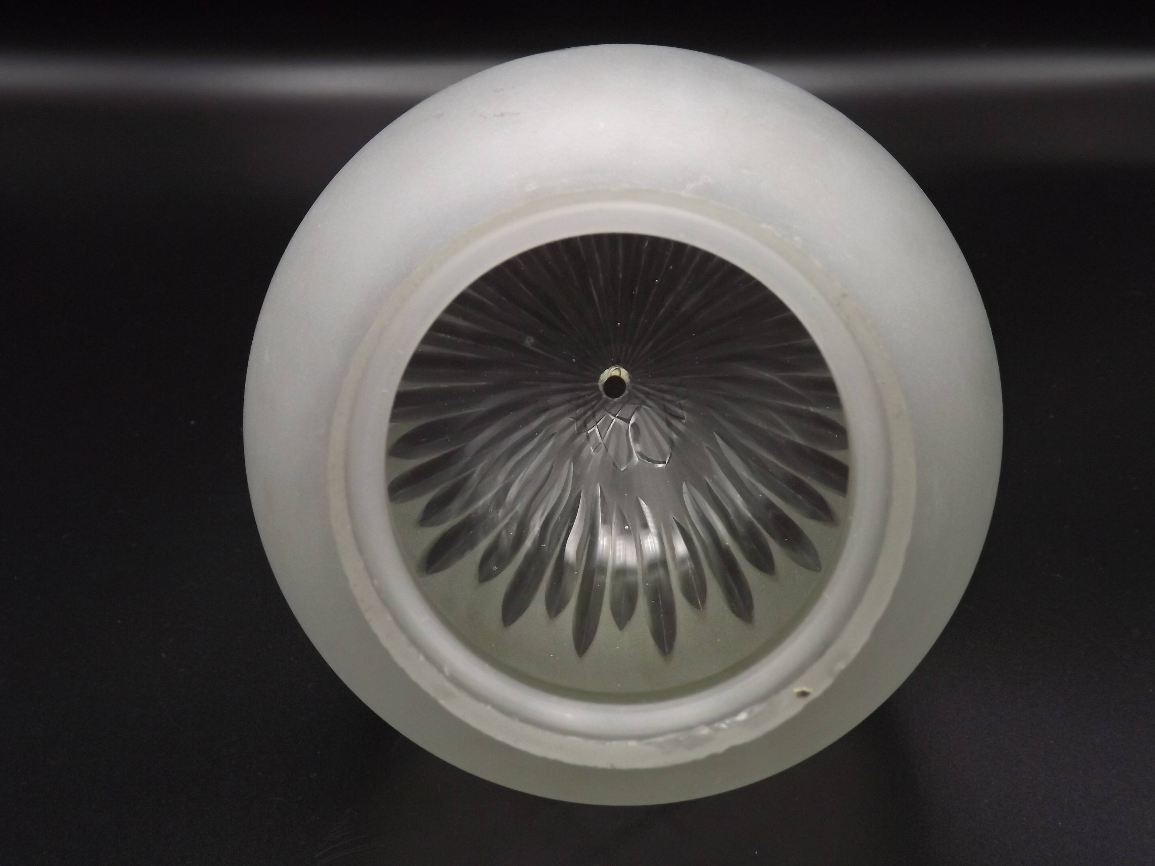 French Art Deco Opaque Cut Glass Shade • Vintage Lamp Shade Replacement