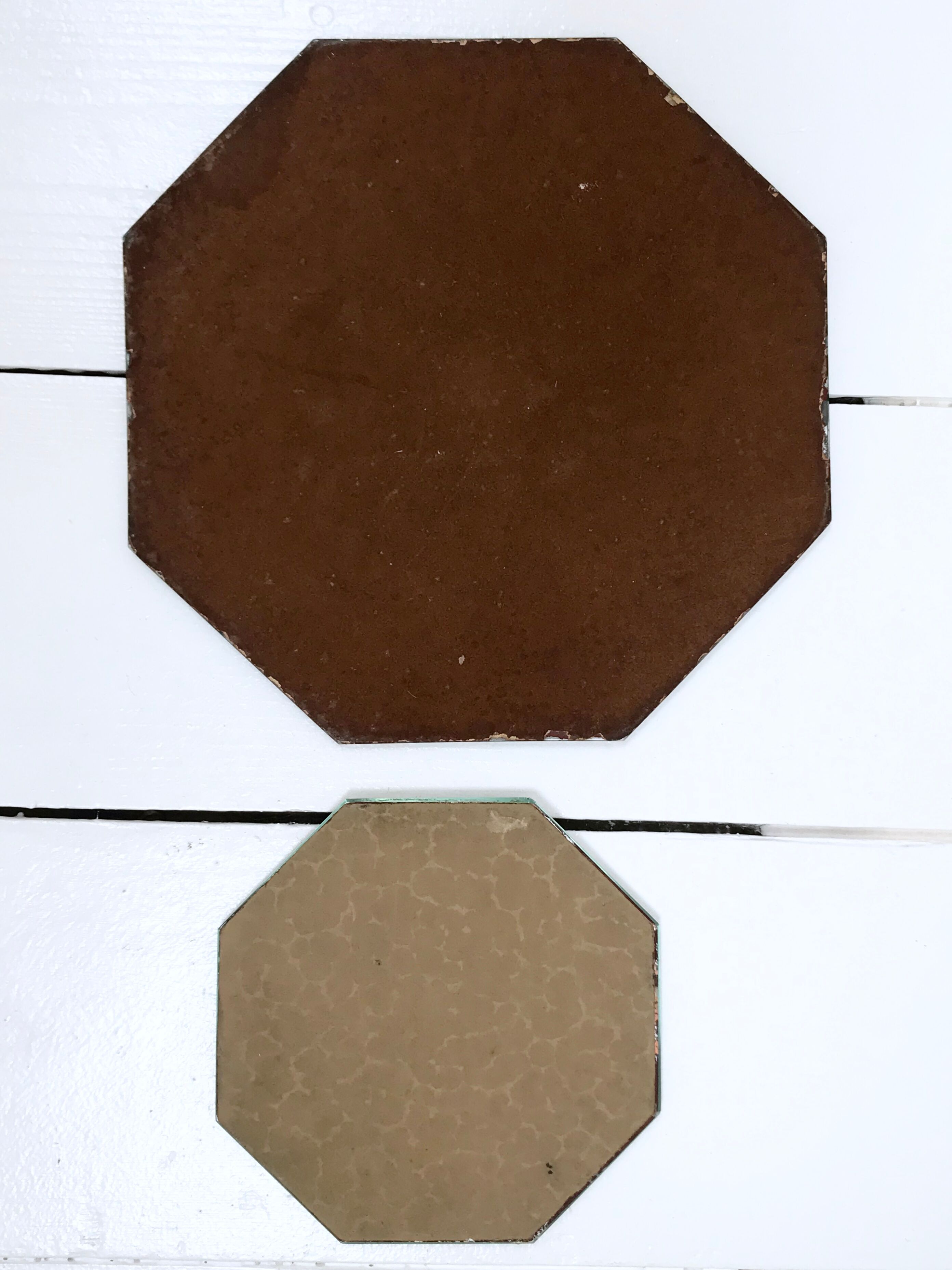 lot of two bevelled mirrors