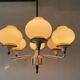 6 suspended glass lamps in white brass by Hans-Agne Jakobsson, 1960s, Sweden