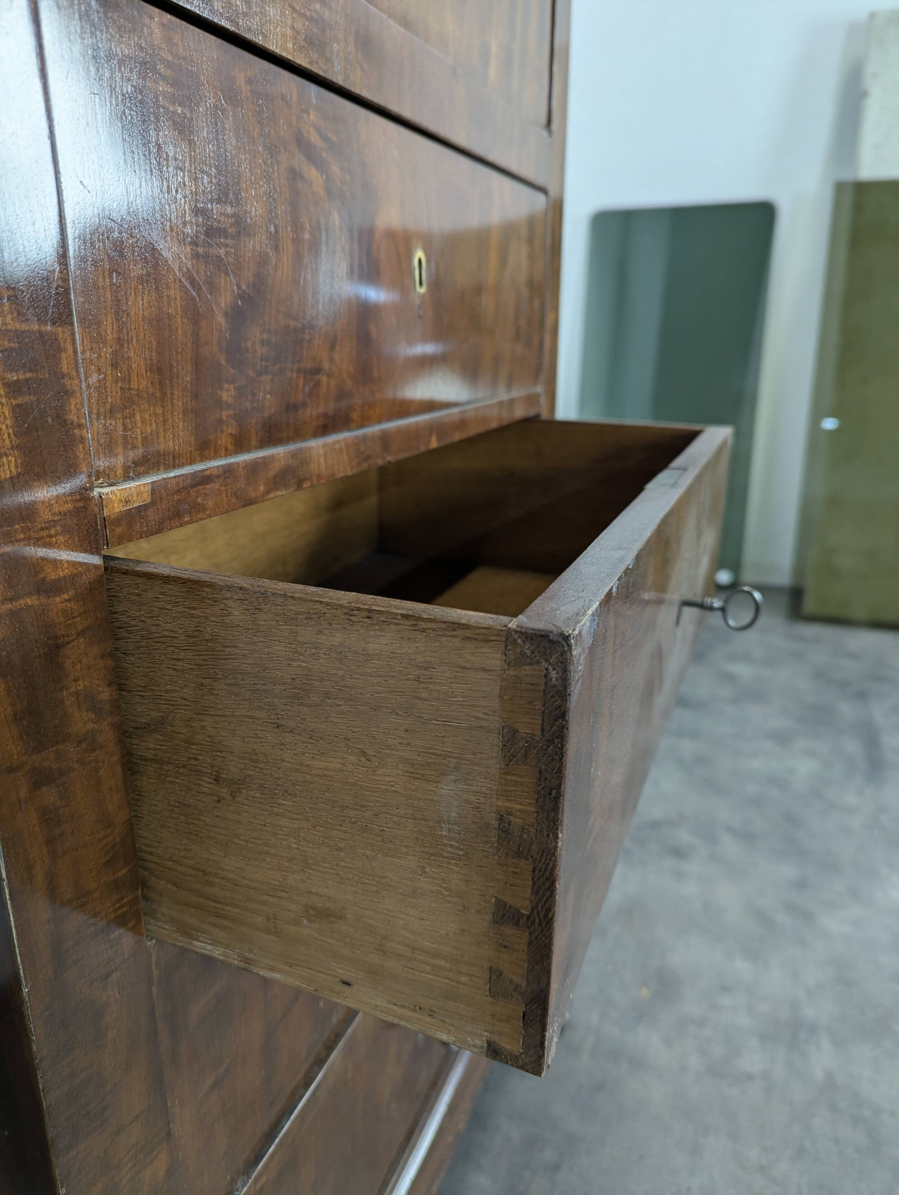 Restoration period wardrobe chest of drawers