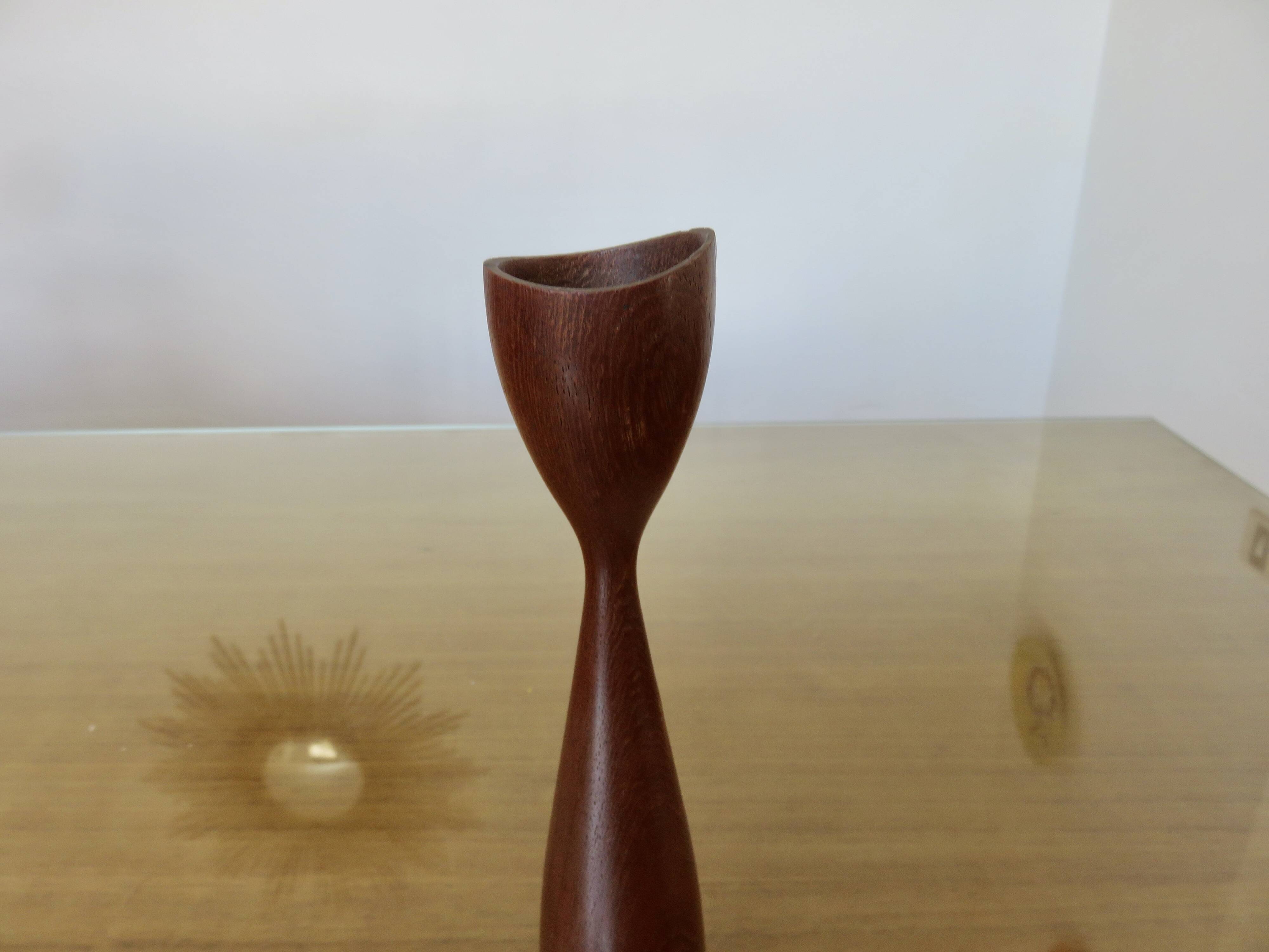 Scandinavian teak candle holder, 60s-70s, Denmark