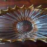Vintage fruit bowl in crystal and gold from Royal Crystalery of Bayel.