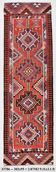 3x10 Vintage Burgundy Kilim Runner Rug 95x302Cm