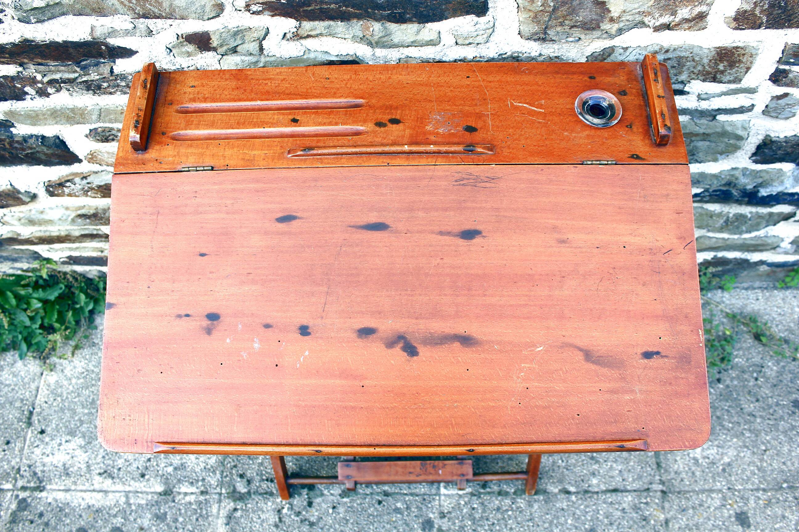 Claire Pampo vintage folding wooden children's desk from the 50s