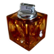 Orange Murano glass Ice Cube table lighter attributed to Antonio Imperatore, Italy, 1970