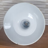 Industrial pendant lamp enamelled blue grey, vintage, 50s