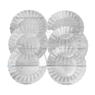 Vintage glass plates Duralex model Marguerite