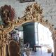 Large Louis XV gilded shell mirror from the 19th century