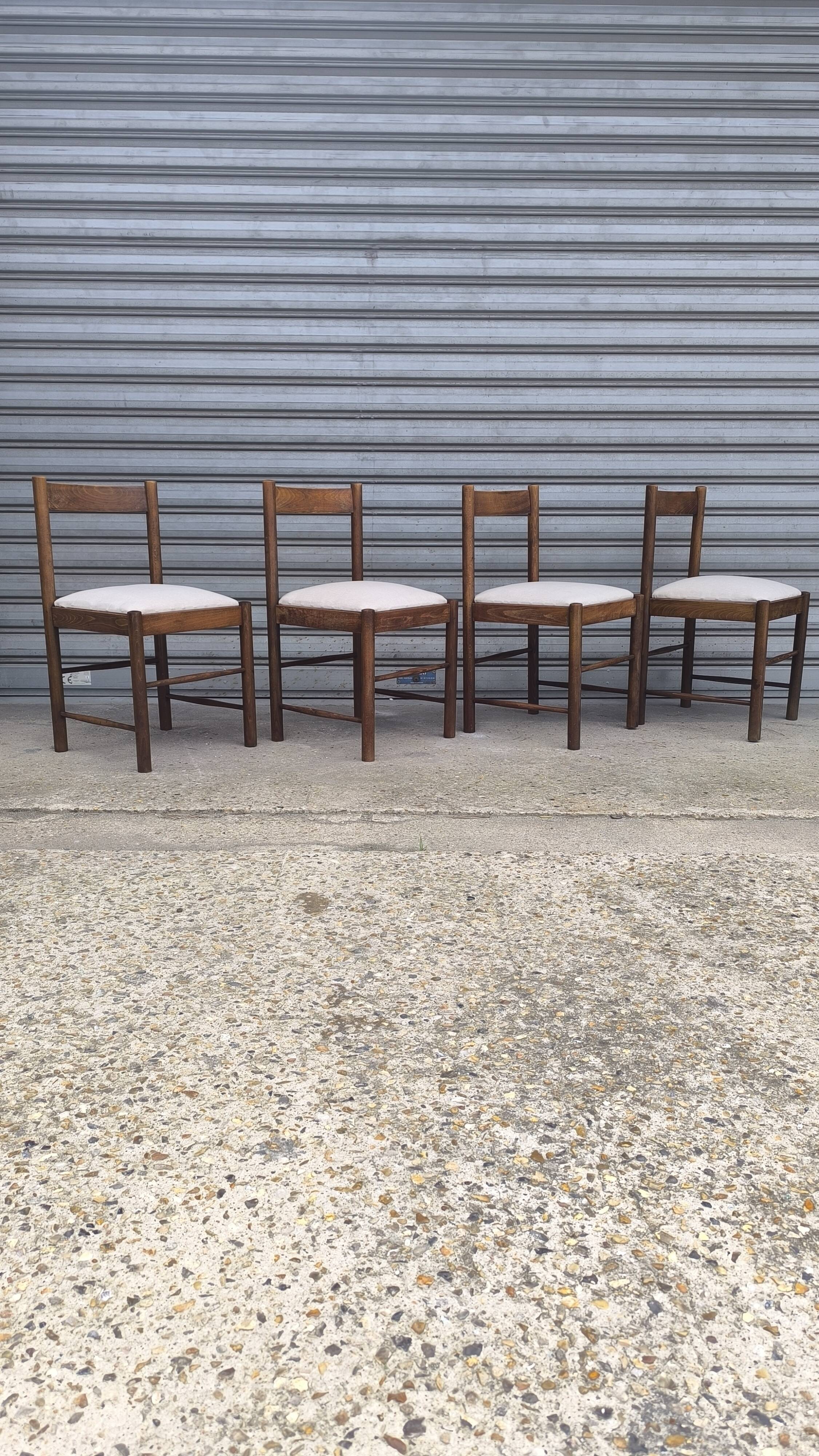 Set of four brutalist chairs 1950