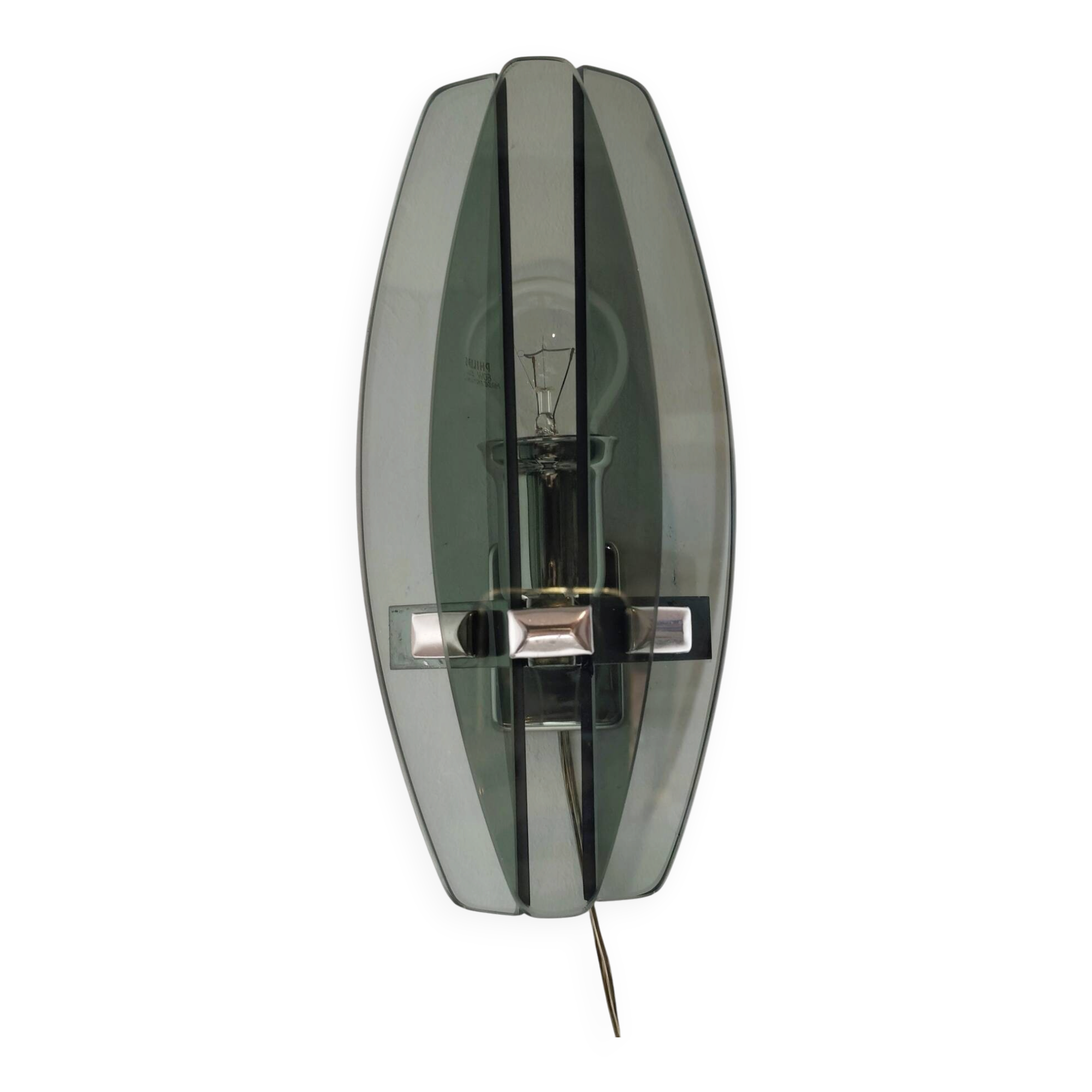 Smoked glass wall sconce. Italy, 1970s.