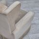 Fauteuil à oreilles danois des années 1970, état d'origine, mobilier en velours, bois de frêne.