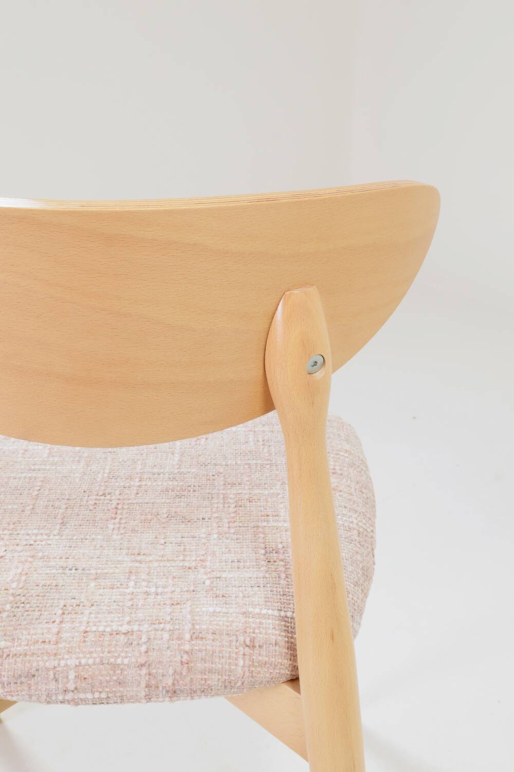 Dining Chairs Set of 6 Pink Soft Fabric Scandinavian design Natural wo