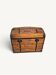 Coffre de voyage bombé ancien en bois et fer forgé – XIXe siècle