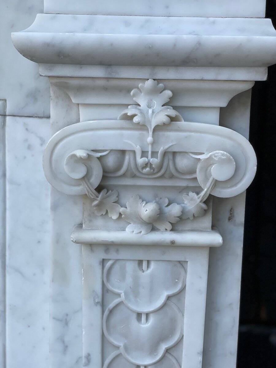 Napoleon III fireplace in Carrara marble