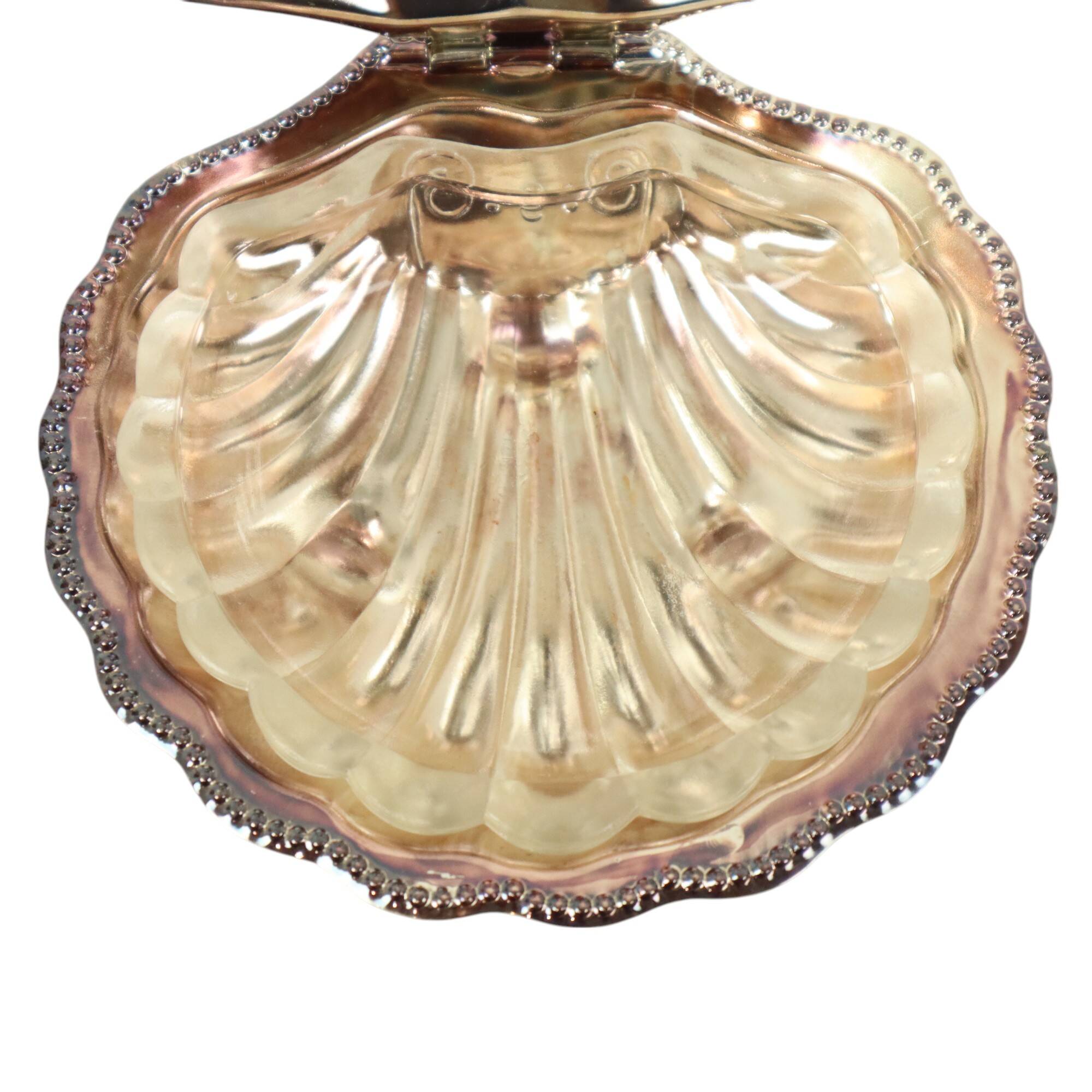Vintage Scallop Shell Butter Dish Knife Silver Plated Metal Queen Anne