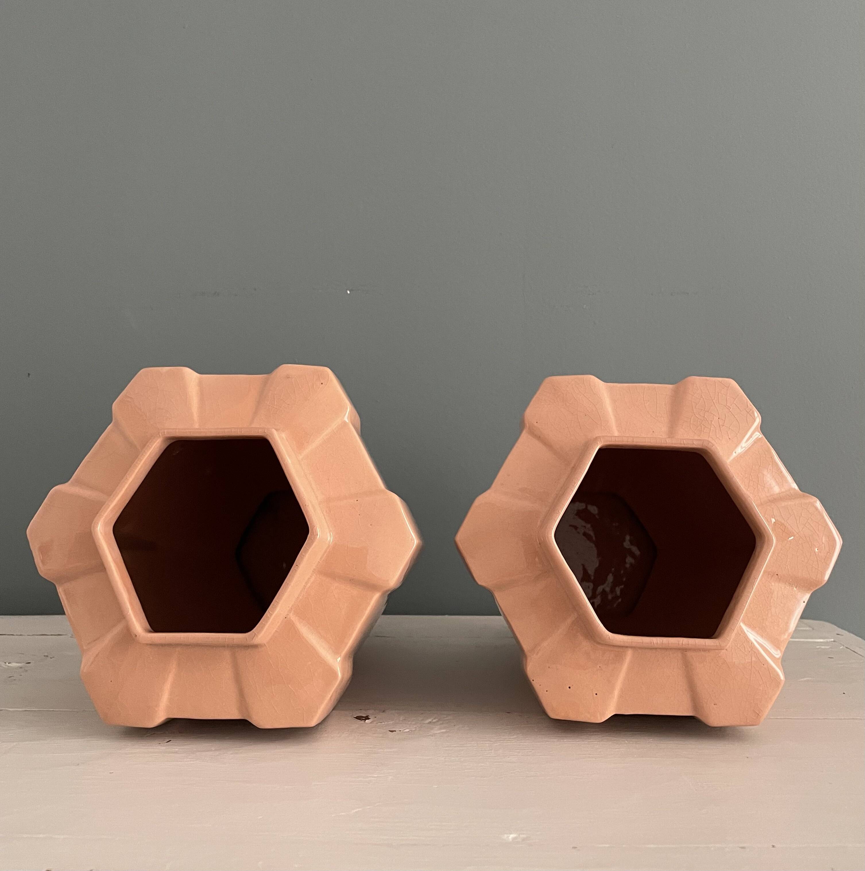 Pair of Art Deco Orchies Moulin des Loups vases circa 1930