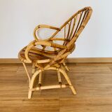 Pair of adult rattan armchairs