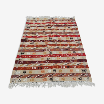 Moroccan striped kilim carpet - 180x120cm