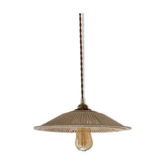 Suspension Parasol raffia and golden metal
