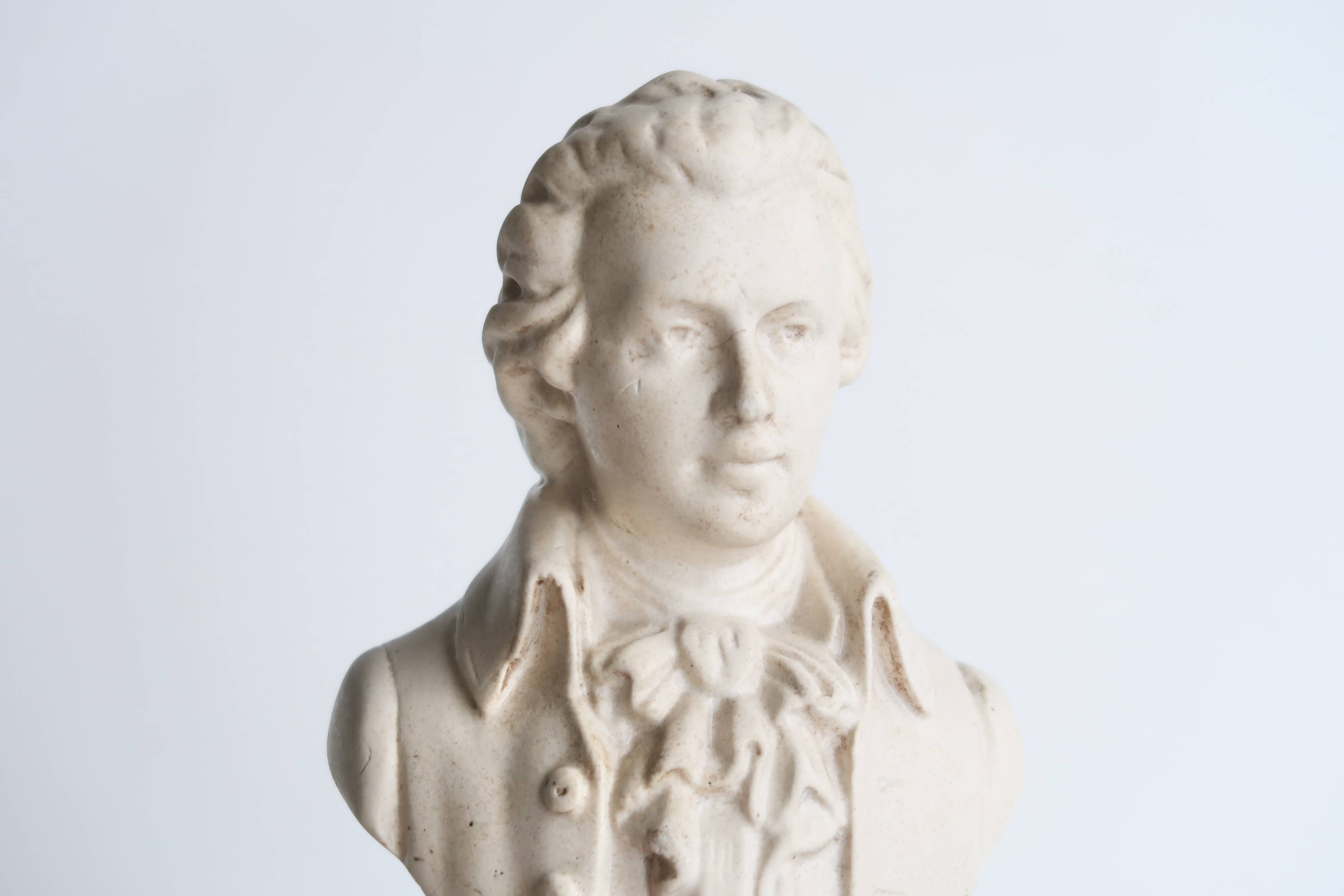 Plaster bust of Mozart, Paris School of Music, 50s