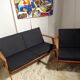 Vintage Scandinavian living room set in light wood