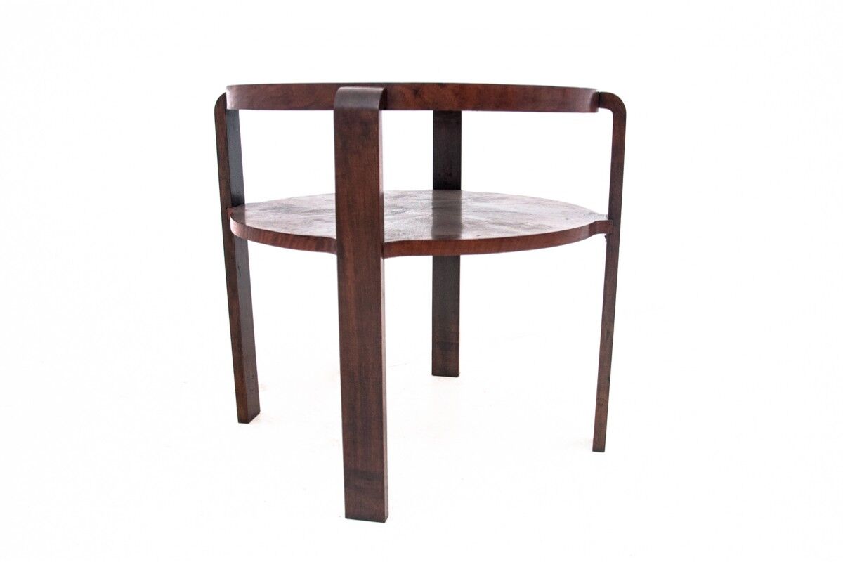 Round art deco coffee table, Czechoslovakia, 1950s