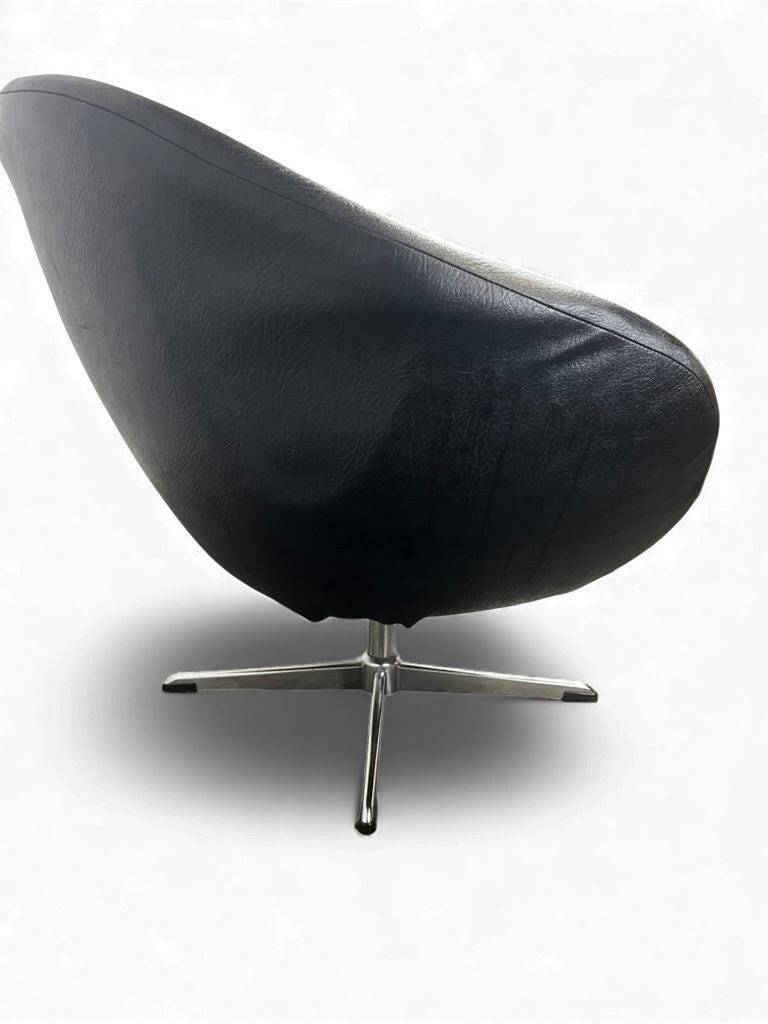 Vintage black armchair / lounge chair / 'Folke Jansson' armchair