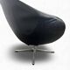 Vintage black armchair / lounge chair / 'Folke Jansson' armchair