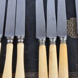 Antique knives with ivory handles.