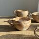 Set of 11 vintage coffee cups, raw matte stoneware H11