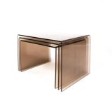 Vintage nesting tables smoked plexiglass 70