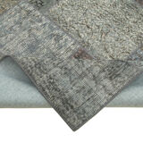 Handwoven Oriental Overdyed 173 cm x 243 cm Grey Patchwork Carpet