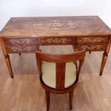 Louis XVI style italian bank desk and bench, 1920s