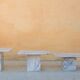 Series of 3 vintage marble coffee tables