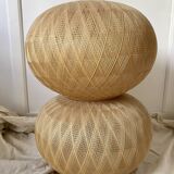 Pair of Scandinavian ball pendant lights