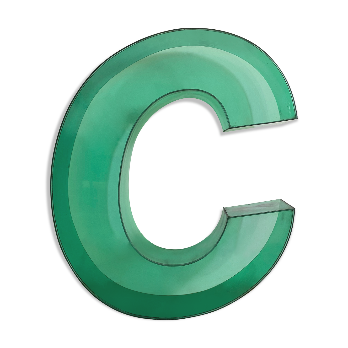 Letter signs C in transparent plexiglass