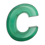 Letter signs C in transparent plexiglass