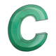 Letter signs C in transparent plexiglass