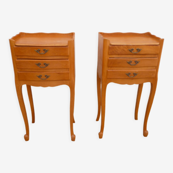 Pair of bedside tables style Louis XV vintage