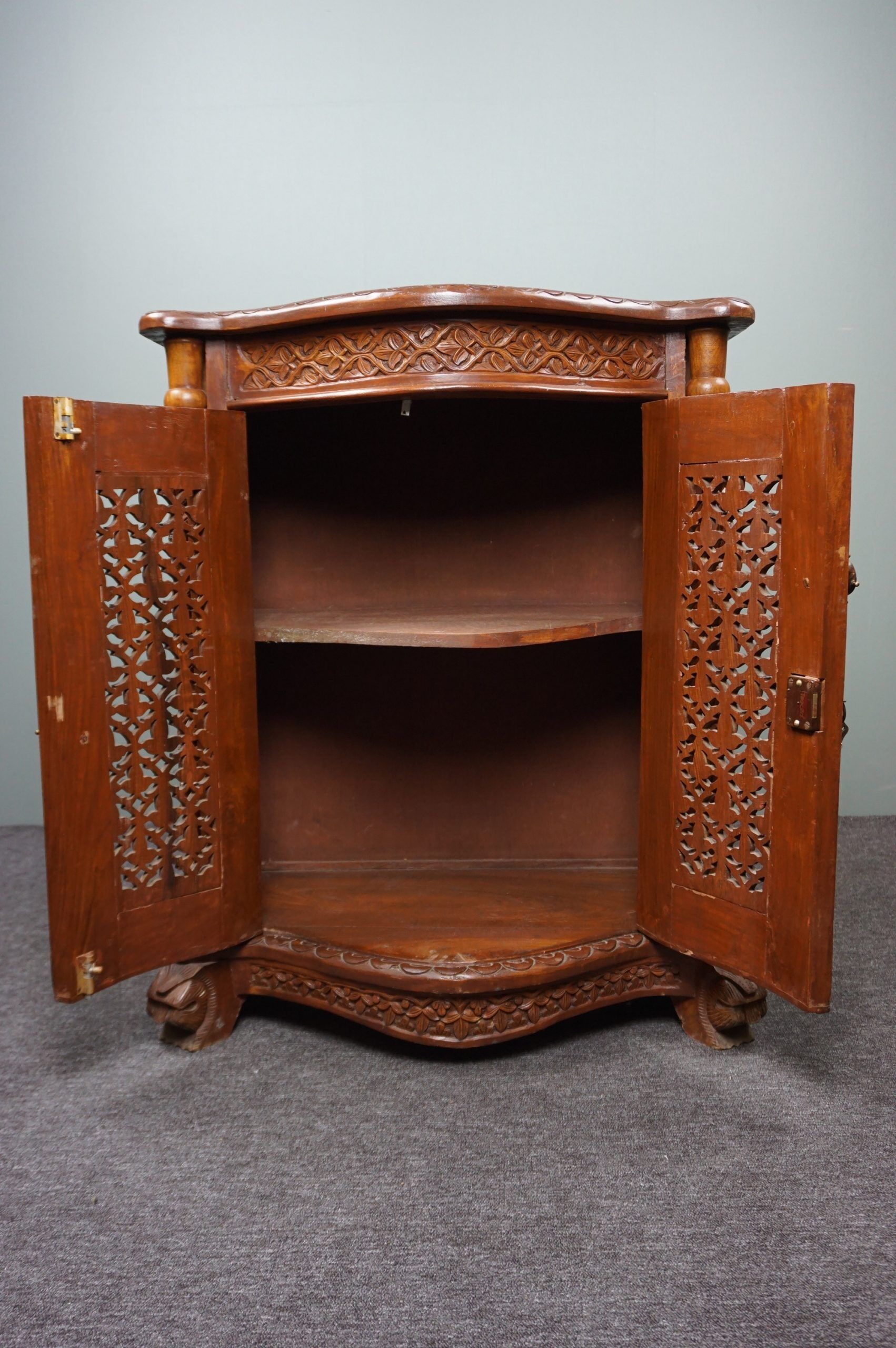 Carved wooden cabinet from the mid-20th century