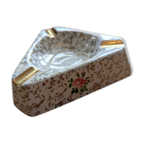 Golden and white flowery ashtray